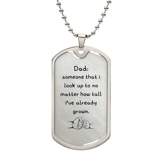 Fathers Day Necklace Gift, Gift for Dad, Dog Tag Gift for Dad