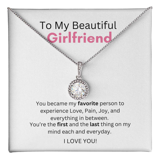 To my Girlfriend pendant necklace, gifts for girlfriend from boyfriend