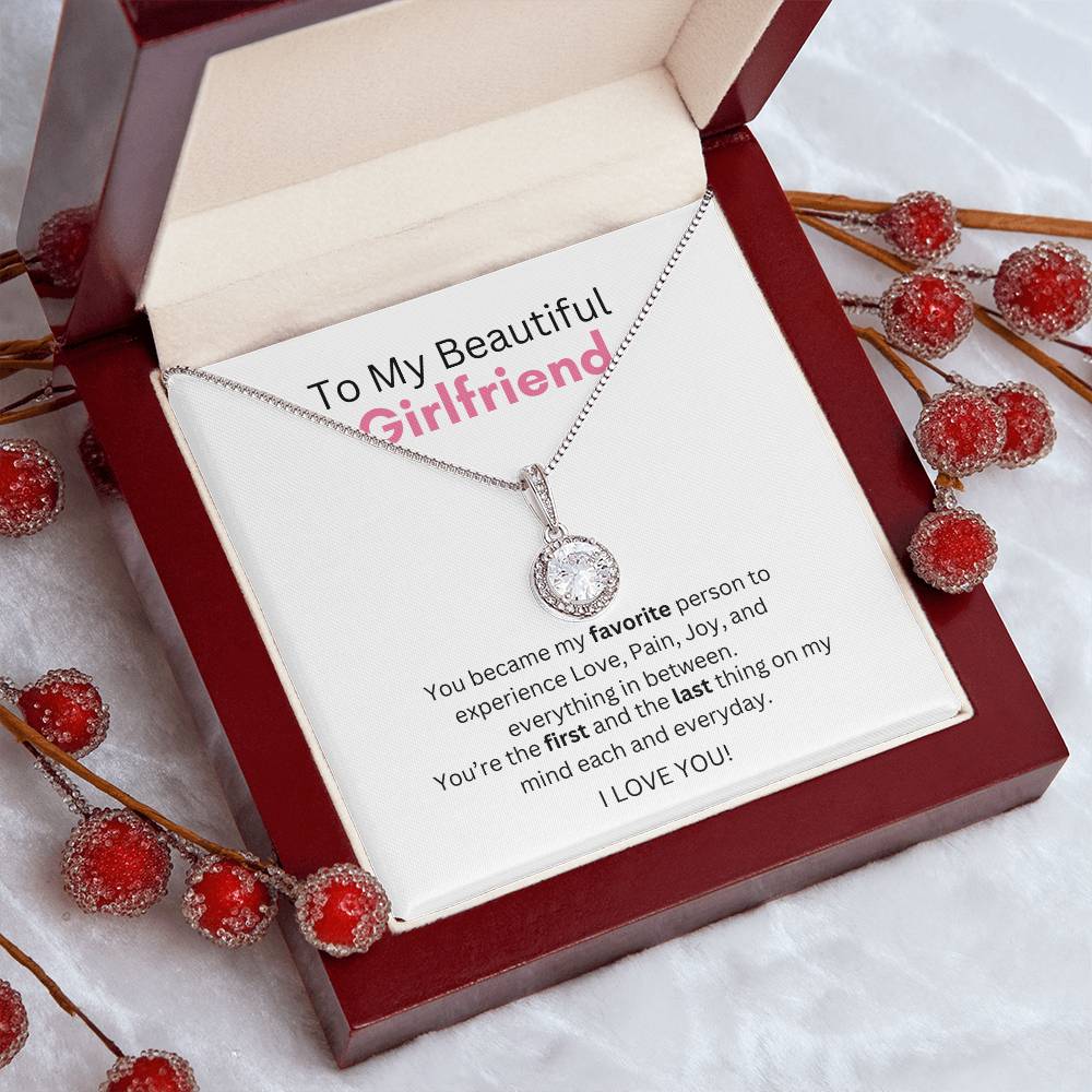 To my Girlfriend pendant necklace, gifts for girlfriend from boyfriend