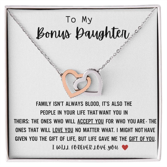 To My Bonus Daughter Necklace, Gift for Bonus Daughter