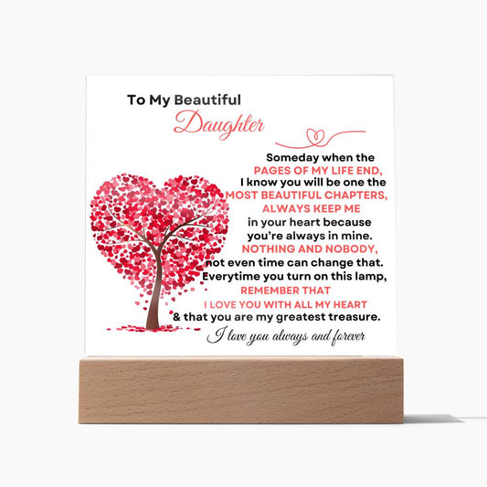 To My Beautiful Daughter Acrylic Square Plaque, Daughter Gift